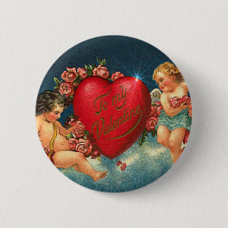 CHERUBS & HEARTS by SHARON SHARPE 6 Cm Round Badge