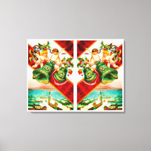Cherubs ringing bells canvas print