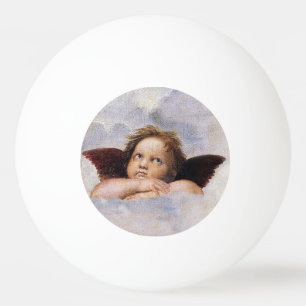Cherubs, winged Angels painting by Raffael  Ping Pong Ball