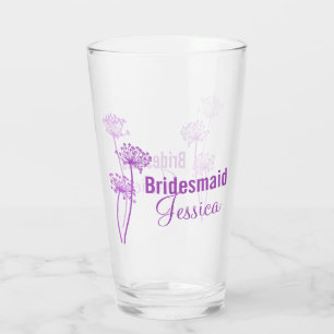 Chervil modern flower graphic purple wedding favou glass