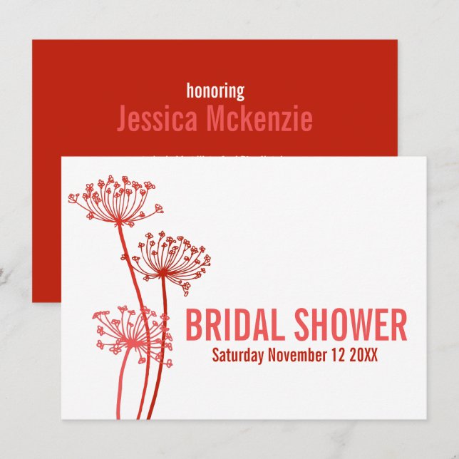 Chervil modern graphic bridal shower invitation (Front/Back)