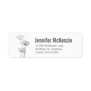 Chervil modern hand drawn brown wedding address