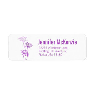 Chervil modern purple wedding slim reply labels