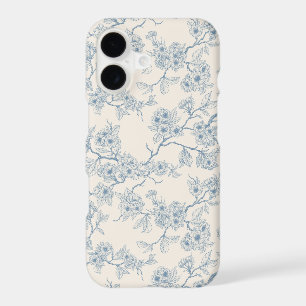 Chery blossom branches in blue and off white