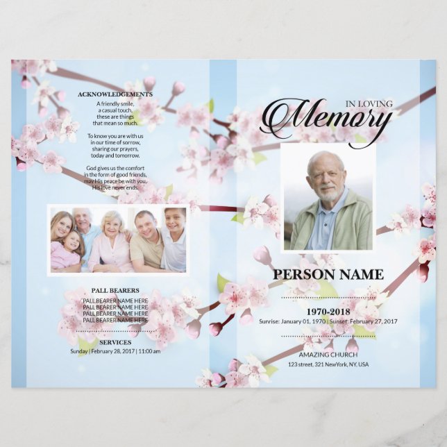 Chery Blossom Funeral Template (Front)