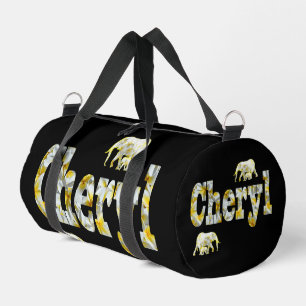 Cheryl Name With Frangipani Flowers,   Duffle Bag