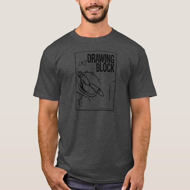 Cheryl's Drawing Block - Black T-Shirt (Front)