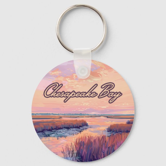 Chesapeake Bay Annapolis Maryland Virginia Sunrise Key Ring (Front)