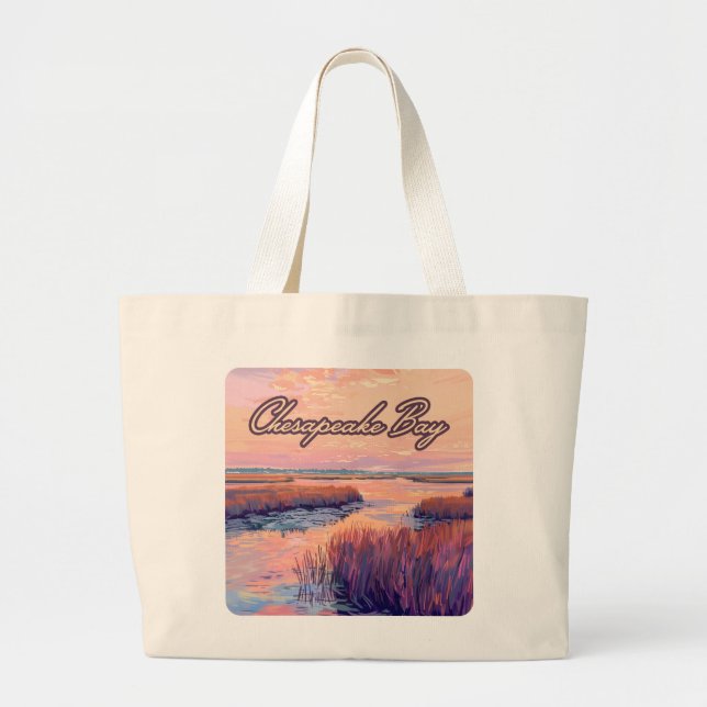 Chesapeake Bay Annapolis Maryland Virginia Sunrise Large Tote Bag (Front)