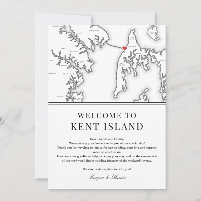 Chesapeake Bay Beach Club Wedding Welcome Schedule Thank You Card (Front)