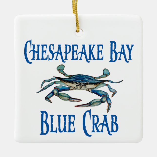 Chesapeake Bay Blue Crab Ceramic Ornament (Front)