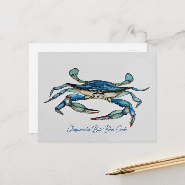 Chesapeake Bay Blue Crab Notecard Postcard (Front/Back In Situ)