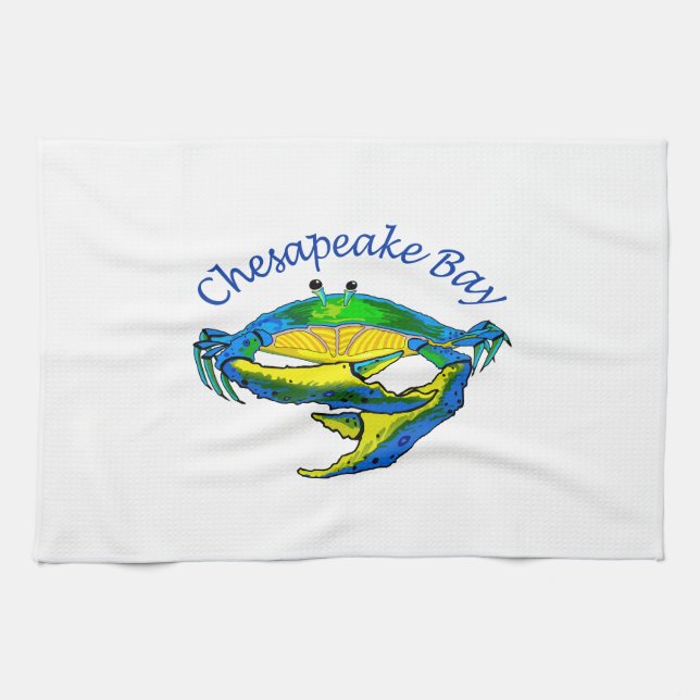 CHESAPEAKE BAY CRAB TEA TOWEL (Horizontal)
