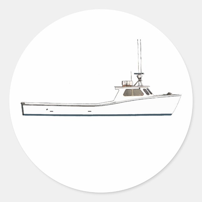 Chesapeake Bay Deadrise Boat Classic Round Sticker (Front)