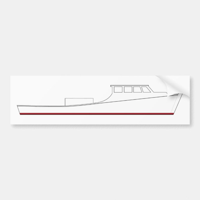 Chesapeake Bay deadrise boat (full cabin) Bumper Sticker (Front)