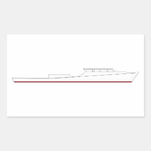 Chesapeake Bay deadrise boat (full cabin) Rectangular Sticker
