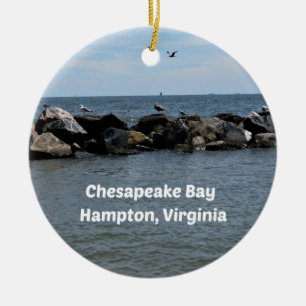 Chesapeake Bay, Hampton,Virginia Ceramic Tree Decoration