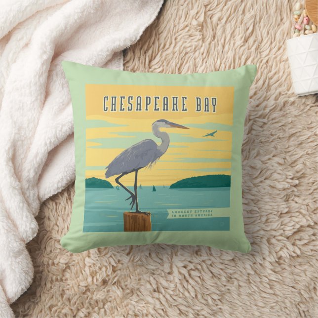 Chesapeake Bay Largest Estuary In North America Cushion (Blanket)