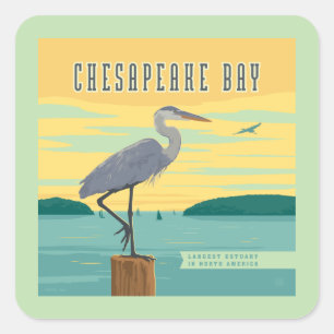 Chesapeake Bay Largest Estuary In North America Square Sticker