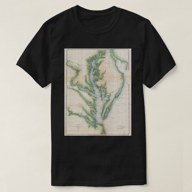 Chesapeake Bay Map  T-Shirt (Design Front)