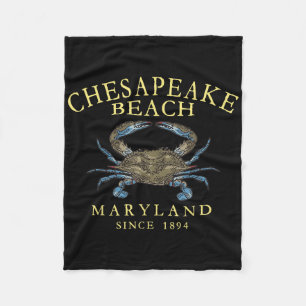 Chesapeake Bay Maryland Blue Crab Arched Yellow Le Fleece Blanket