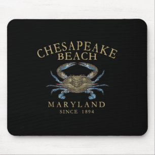 Chesapeake Bay Maryland Blue Crab Vintage Arched T Mouse Mat