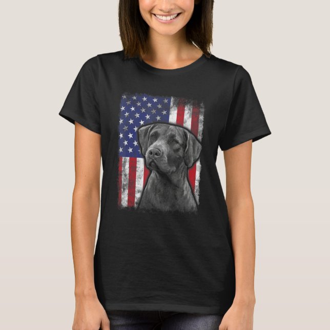 Chesapeake Bay Retriever American Flag Patriotic D T-Shirt (Front)