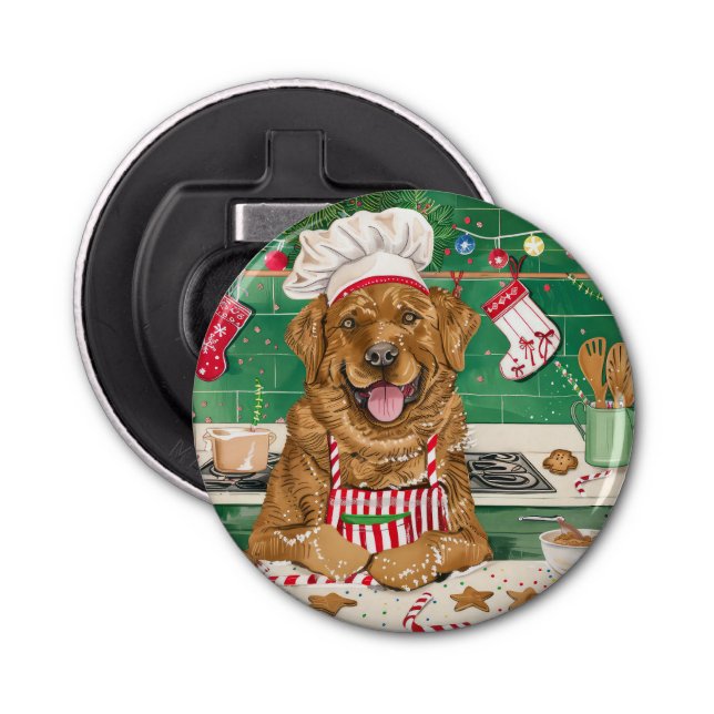 Chesapeake Bay Retriever Baking: Festive Christmas Bottle Opener (Front)