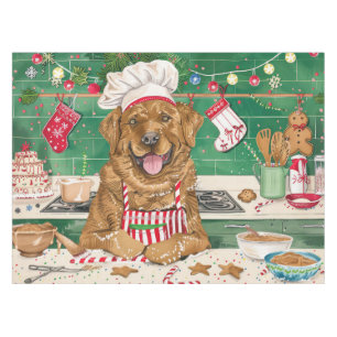 Chesapeake Bay Retriever Baking: Festive Christmas Tablecloth