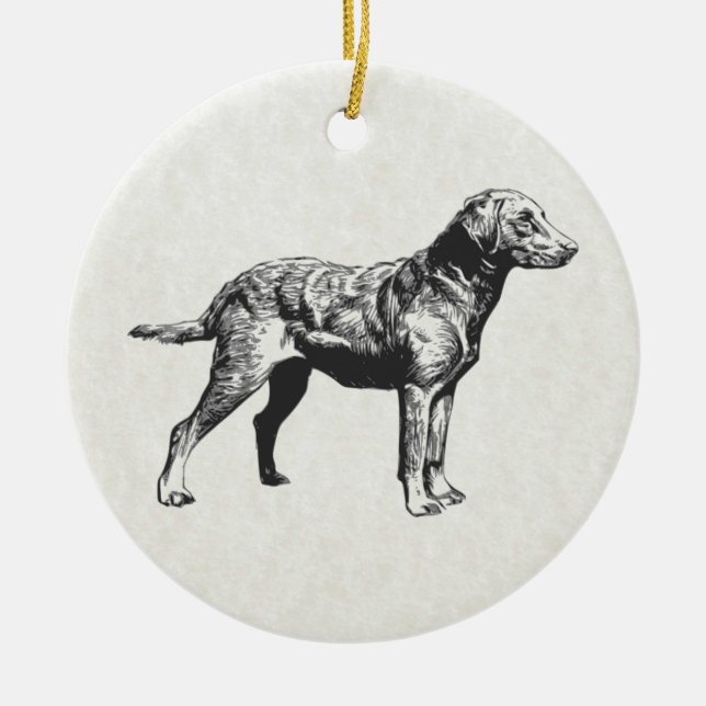 chesapeake bay retriever ceramic tree decoration (Front)