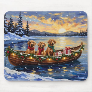 Chesapeake Bay Retriever Christmas Boat Holiday Mouse Mat