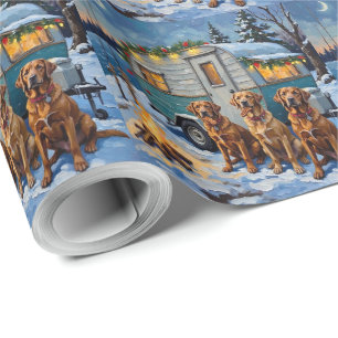 Chesapeake Bay Retriever Christmas Camping Camper Wrapping Paper