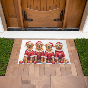 Chesapeake Bay Retriever Christmas Dress Santa Hat Doormat