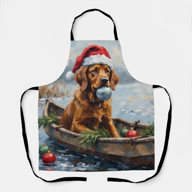 Chesapeake Bay Retriever Christmas Hunting Boat Apron (Front)