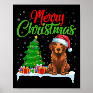 Chesapeake Bay Retriever Christmas Tree Light Xmas Poster