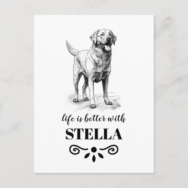 Chesapeake Bay Retriever Custom dog name Postcard (Front)