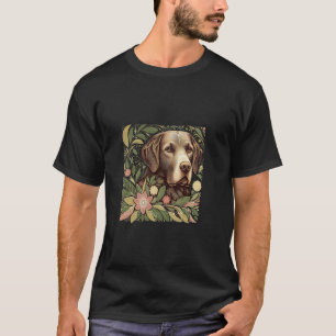Chesapeake Bay Retriever Dog Botanical Nature Illu T-Shirt
