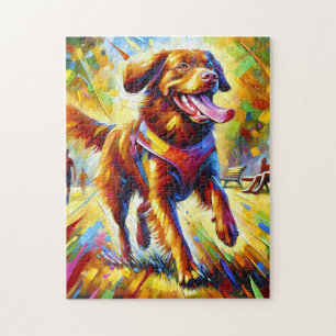 Chesapeake Bay Retriever Dog Portrait Acrylic Art Jigsaw Puzzle