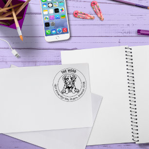 Chesapeake Bay Retriever Dog Return Address Family Rubber Stamp