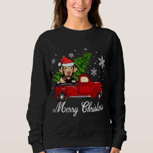 Chesapeake Bay Retriever Dog Riding Red Truck Chri Sweatshirt