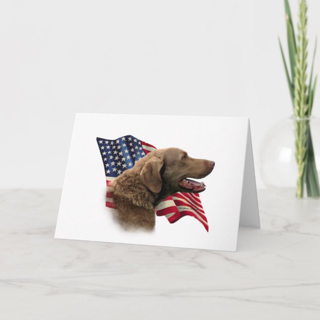 Chesapeake Bay Retriever Flag Card (Front)