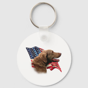 Chesapeake Bay Retriever Flag Key Ring