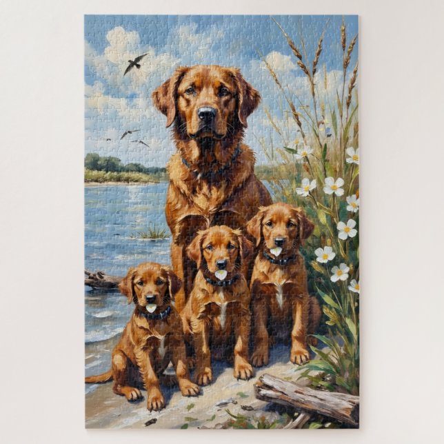 Chesapeake Bay Retriever Marsh Art Jigsaw Puzzle (Vertical)
