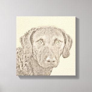 Chesapeake Bay Retriever Painting Original Dog Art Canvas Print