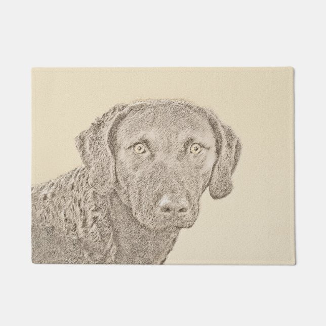 Chesapeake Bay Retriever Painting Original Dog Art Doormat (Front)