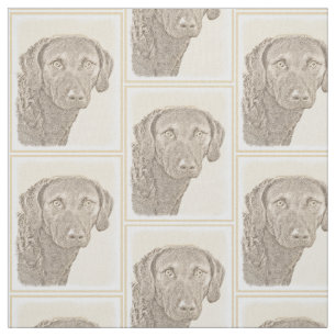 Chesapeake Bay Retriever Painting Original Dog Art Fabric