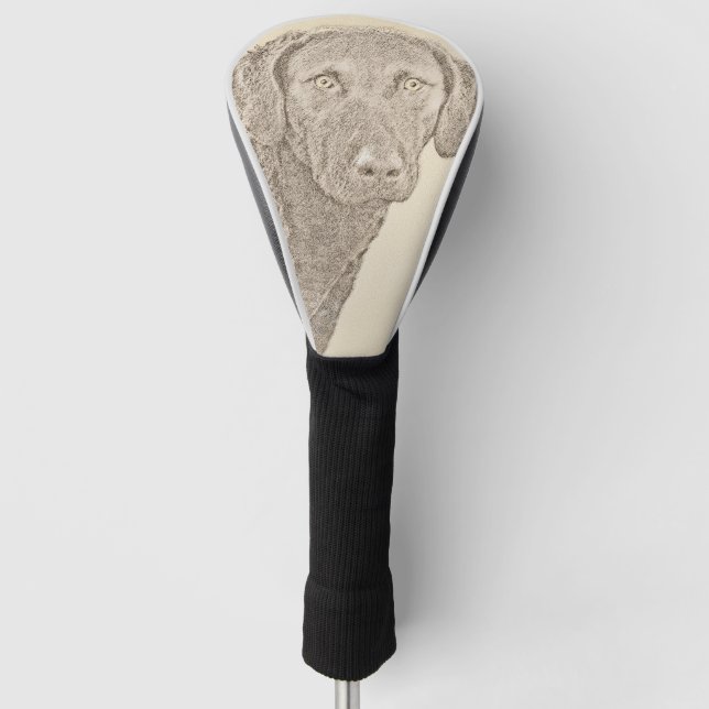 Chesapeake Bay Retriever Painting Original Dog Art Golf Head Cover (Front)
