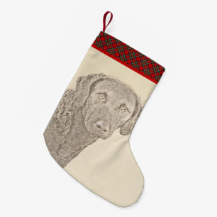 Chesapeake Bay Retriever Painting Original Dog Art Small Christmas Stocking