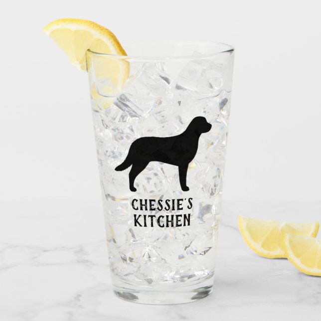 Chesapeake Bay Retriever Silhouette Chessie Dog Glass (Front Ice)