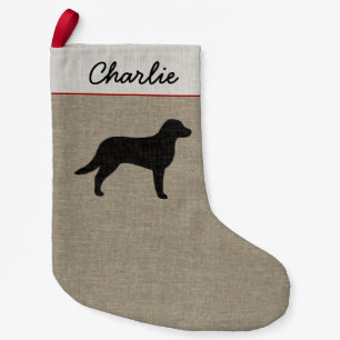 Chesapeake Bay Retriever Silhouette Chessie Dog Small Christmas Stocking